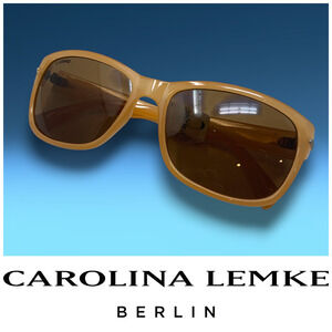 NEW Carolina Lemke Butterscotch Acrylic Classic Square Sunglasses CL1024 NWT